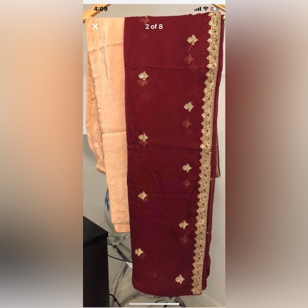 Three pieces Embroidered Maxi shalwar and dupatta dress size medium. - Picture 3 of 7